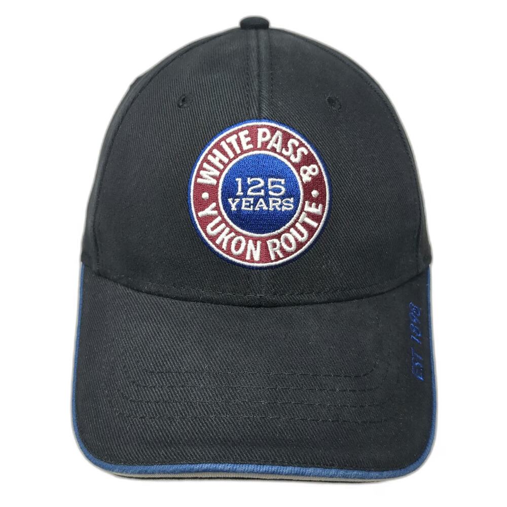 White Pass Yukon Route Railway Baseball Cap Hat Black One Size 125 Years Skagway
